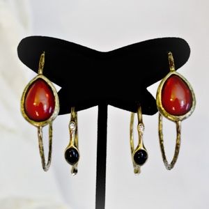 2 Prs of Katy Richards EARRINGS hoops/Boho Chic